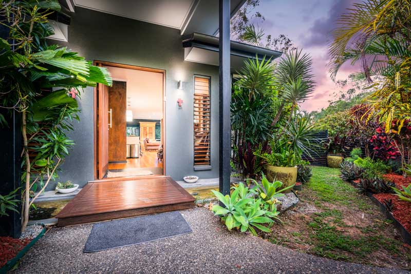 Tropical residential entrance photography